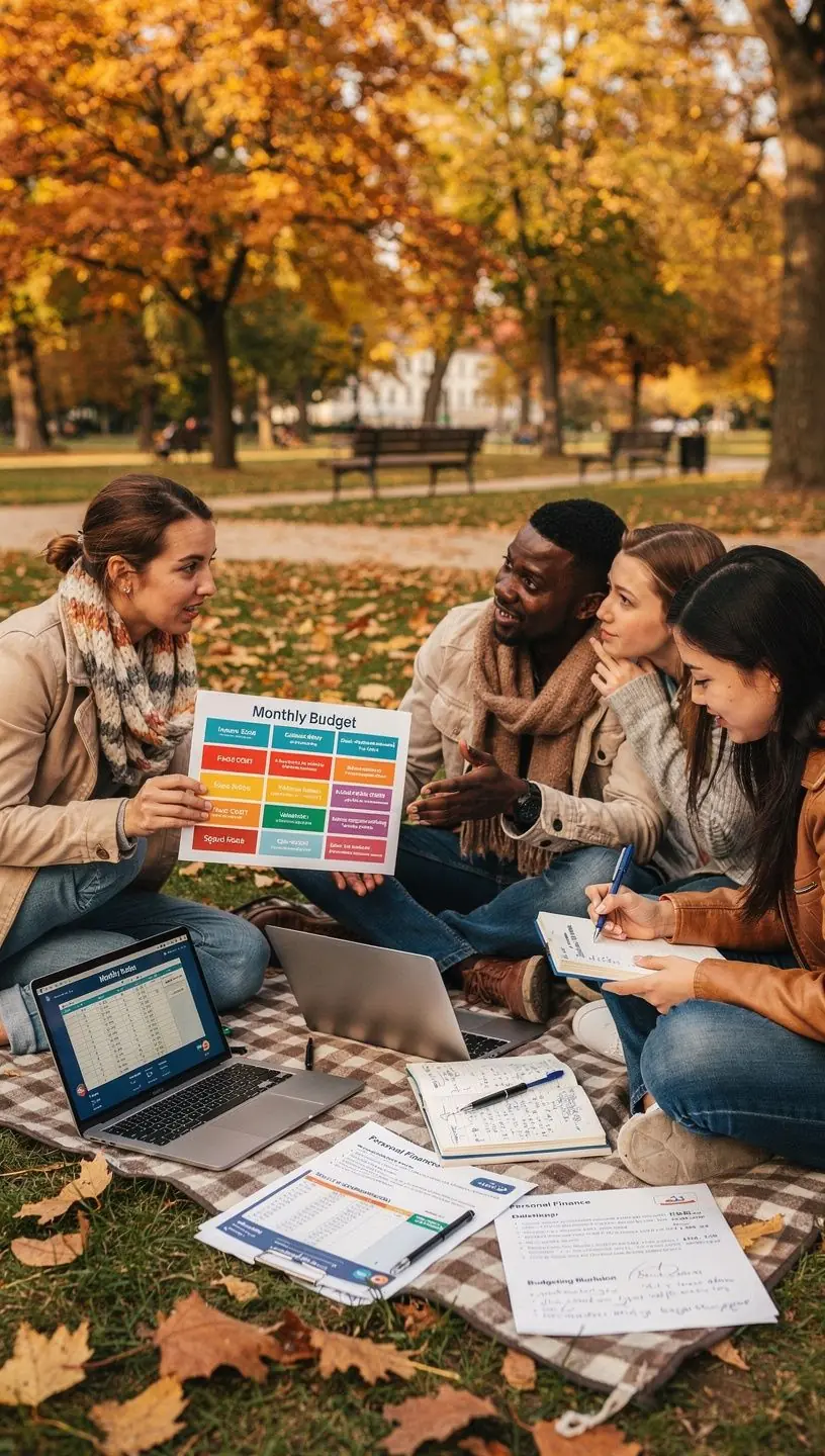 Pénzkezelési alapelvek ábrázolása, amelyek a pénzügyi tervezés fontosságát hangsúlyozzák.